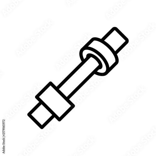 Linear depiction of a slider control icon with a circular thumb on a white background
