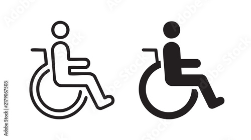 Wheelchair accessible icon set for signage and design projects.