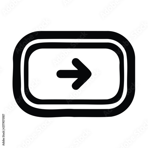 Black right arrow symbol within a rounded rectangle indicates forward direction or next step.