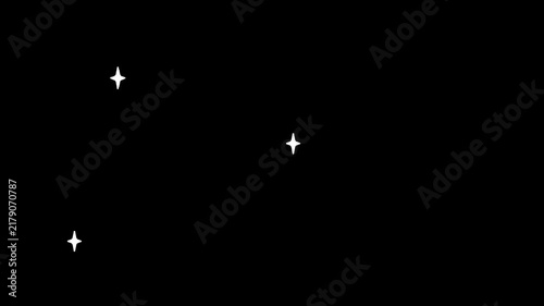 Twinkling Cross-Shaped Light Loop Animation with Transparent Background, Sparkle Overlay and Glowing Effect