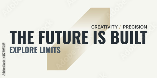 Modern Minimalist Typographic Banner Concept With Isometric Accent Shape