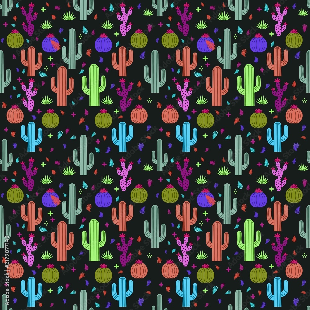 seamless pattern with cactus