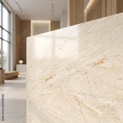 Polished Travertine Stone Texture with Natural Mineral Veins