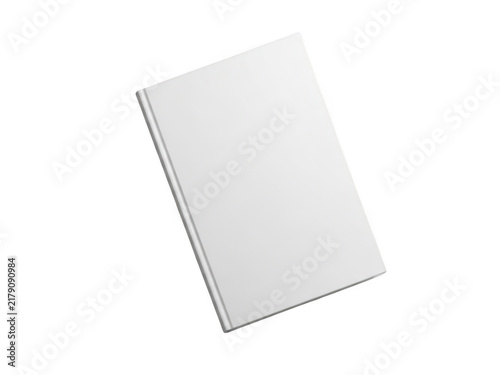 Blank white book cover template for professional branding and design presentation isolated on transparent background