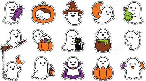 Cute ghost stickers for Halloween party decoration