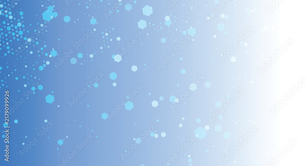 Fototapeta premium Abstract Blue and Pink Hexagonal Particle Background, Blue Christmas Background with Snowflakes and Winter Holiday Decoration Abstract Blue Snowy Wallpaper Design