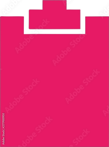 Pink clipboard document checklist report paper note icon vector illustration isolated on white background