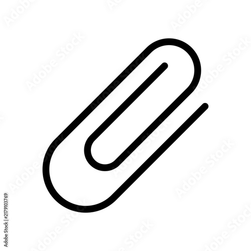 Black paperclip icon attachment symbol vector