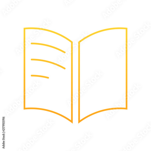 Open book icon, reading symbol graphic vector