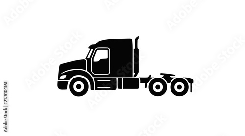 Vector illustration of semi truck icon on a transparent background