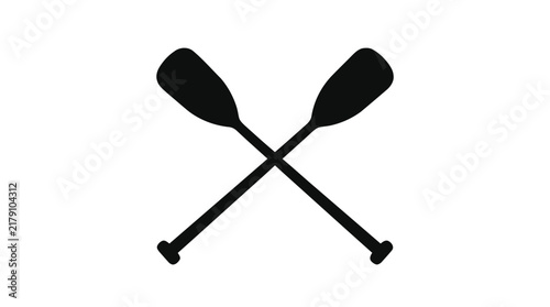 Vector illustration of crossed oars on a transparent background