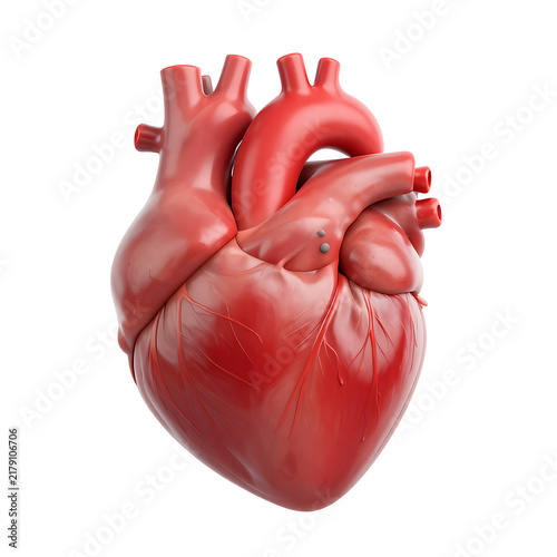 3D heart isolated on transperent background.