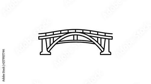 Wooden Arch Bridge Line Art Icon