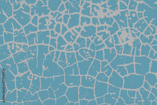 Abstract cracked texture vector background features a blue weathered surface for modern graphic design project