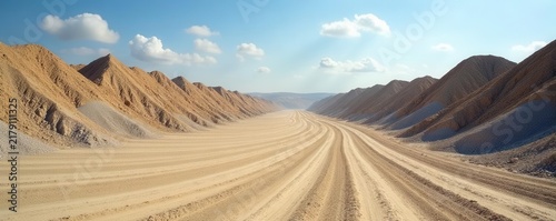 Vast stockyard, sand, pebbles, aggregates, Le Havre , daytime, pebbles