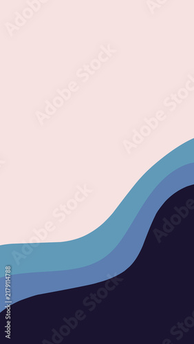 Blue Navy Wavy Abstract Background. Layered Blue Wave Minimal Design. Dark Blue Organic Wavy Background