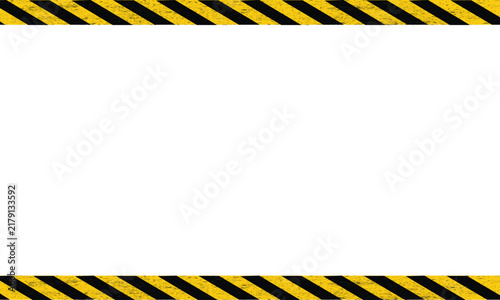 Grunge hazard yellow and black striped warning tape background frame vector illustration with background illustration distressed security construction industrial diagonal