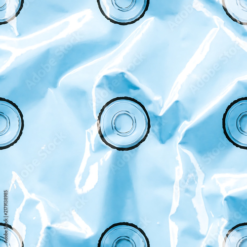 Plastic crumpled packaging pattern looks like CD or vinyl cover. Polyethylene packaging texture. Shrink plastic sleeve, album mockup illustration