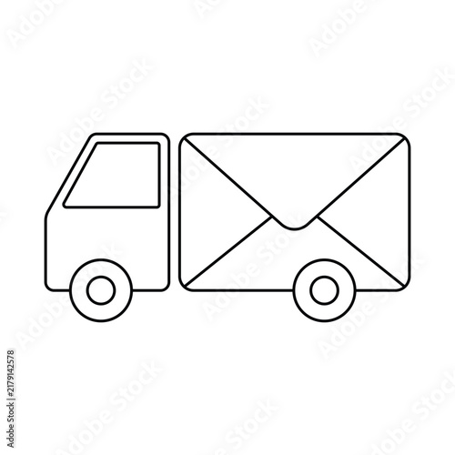 vector illustration of a mail delivery truck