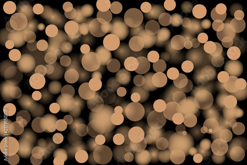 Elegant Golden Bokeh Lights Abstract Background on Black