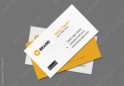Top View Business Cards Mockup