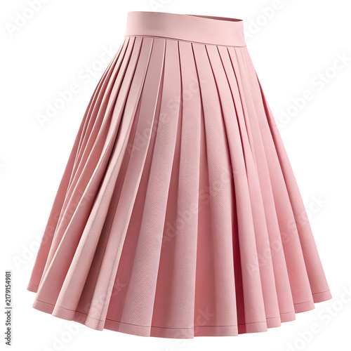 Pleated Midi Skirt: A stylish, pale pink midi skirt featuring delicate pleats, showcasing a fashionable and feminine design.
