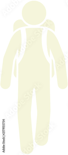 Beige Backpacker Walking Silhouette Hiking Transparent PNG
