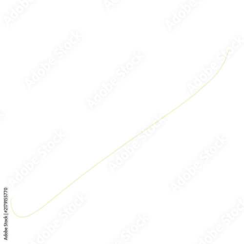 Beige curved line sketch isolated on transparent PNG background