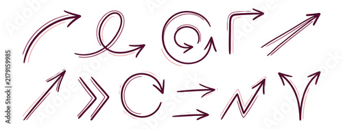 Hand Drawn Doodle Arrows and Directional Accent Marks