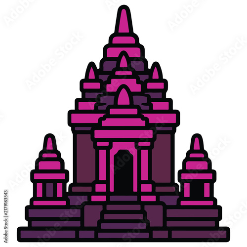 Temple Flat Icon Illustration Isolated on White Background