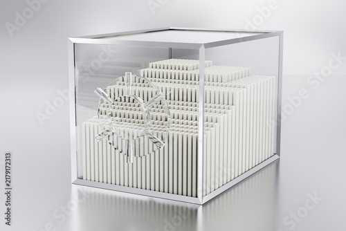 Glass safe filled with stacks of money, symbolizing savings, investments, financial security, wealth protection, banking, deposits, and long-term capital growth.