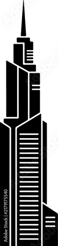 Modern Skyscraper Building SVG Vector, Architecture and Urban City Silhouette