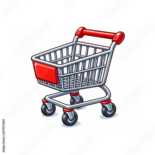 shopping cart isolated on white