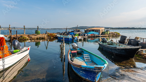 Fishing boats in the Pointe Courte district of Sète, Occitanie, France.