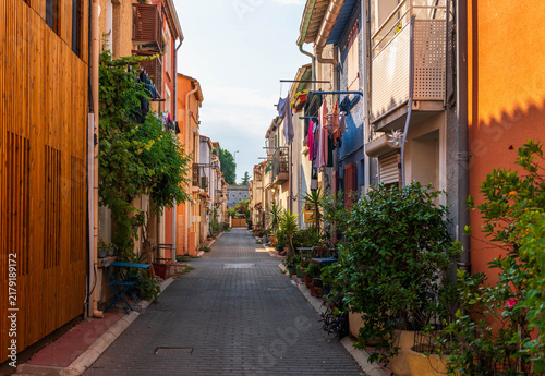 A street in the La Pointe Courte neighborhood of Sète, Languedoc, France.