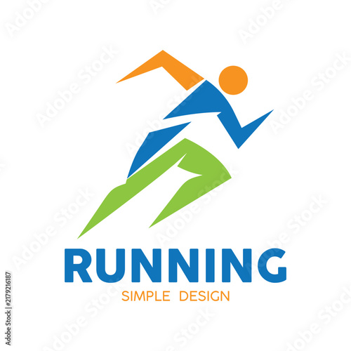 Running Man silhouette Logo, Marathon logo vector illustration icon template with a modern concept