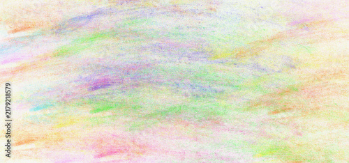 Multicolor crayon or colored pencil texture background with rough artistic strokes and grain
