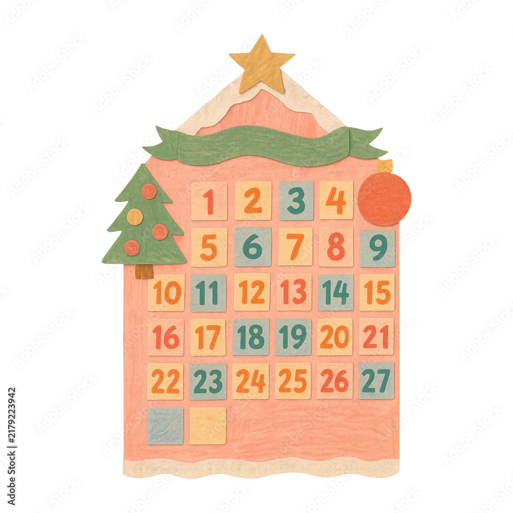 Naklejka premium PNG Festive advent calendar illustration.