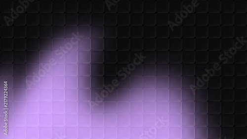 Canvas Print Dark glassmorphism background with a purple glowing cubic glass pattern gradient