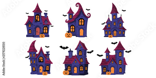 Cuadro en lienzo Halloween Haunted House Illustration