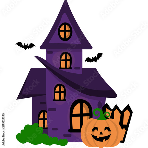  Halloween Haunted House Illustration
