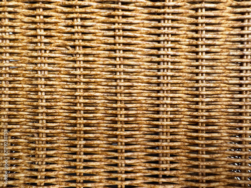Obraz na płótnie Close-up of natural wicker rattan texture weave pattern background