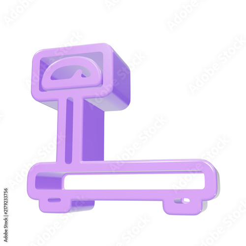 3D Purple Industrial Weighing Scale Icon for Logistics Shipping Warehouse and E-commerce Websites