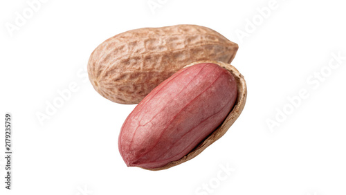 Bild auf Leinwand Raw peanut in shell whole groundnut pod isolated nutritious vegan snack element