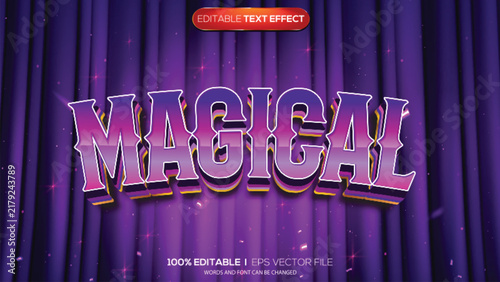 3D text effect magical theme
