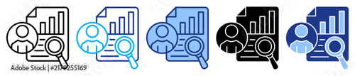 Performance Review icon set in multiple style