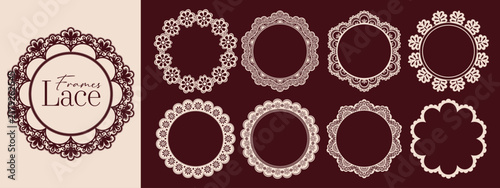 Foto Round scallop lace frame collection