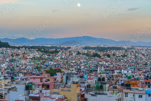 Fotografie View over the rooftops of Kathmandu, Nepal