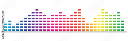 Konstfotografi Colorful Equalizer Bars PNG with Vibrant Audio Spectrum and Music Frequency Patt