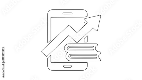 Education growth books, modern visual concept, professional design, animated icon